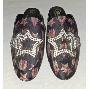 Sam Edelman Circus Brocade "Pelham" Mules Shoes with Bees, Size 8M